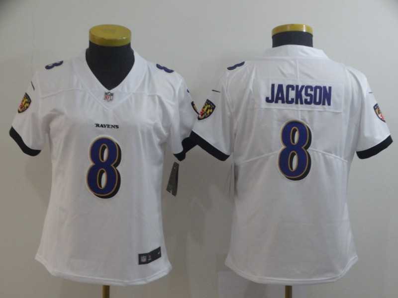 Women Nike Ravens 8 LaMar Jackson White Vapor Untouchable Limited Jersey,We sell and wholesale Women Nike Ravens 8 LaMar Jackson White Vapor Untouchable Limited Jersey on line form chian!